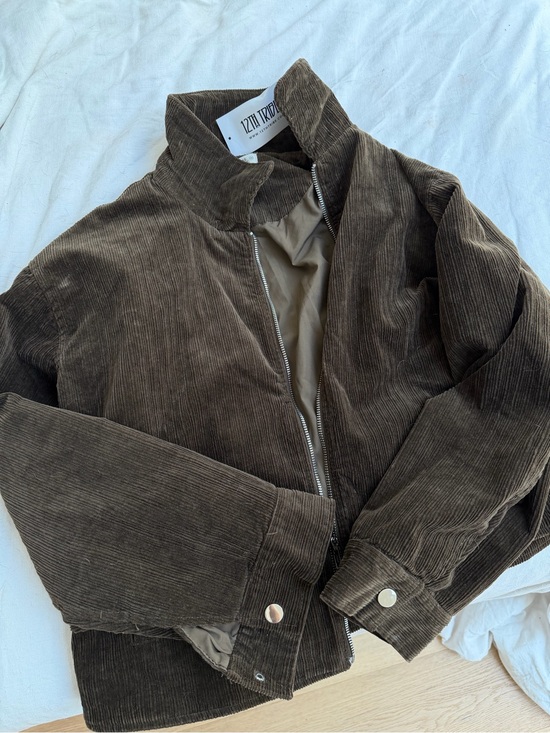 12th Tribe Jackets & Blazers - 12th Tribe Brown Corduroy Zip Bomber Jacket